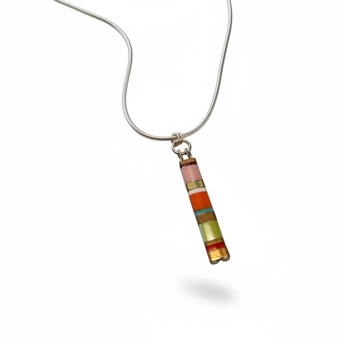 Japanese Glass Miyuki Tila Bead 1” Pendant