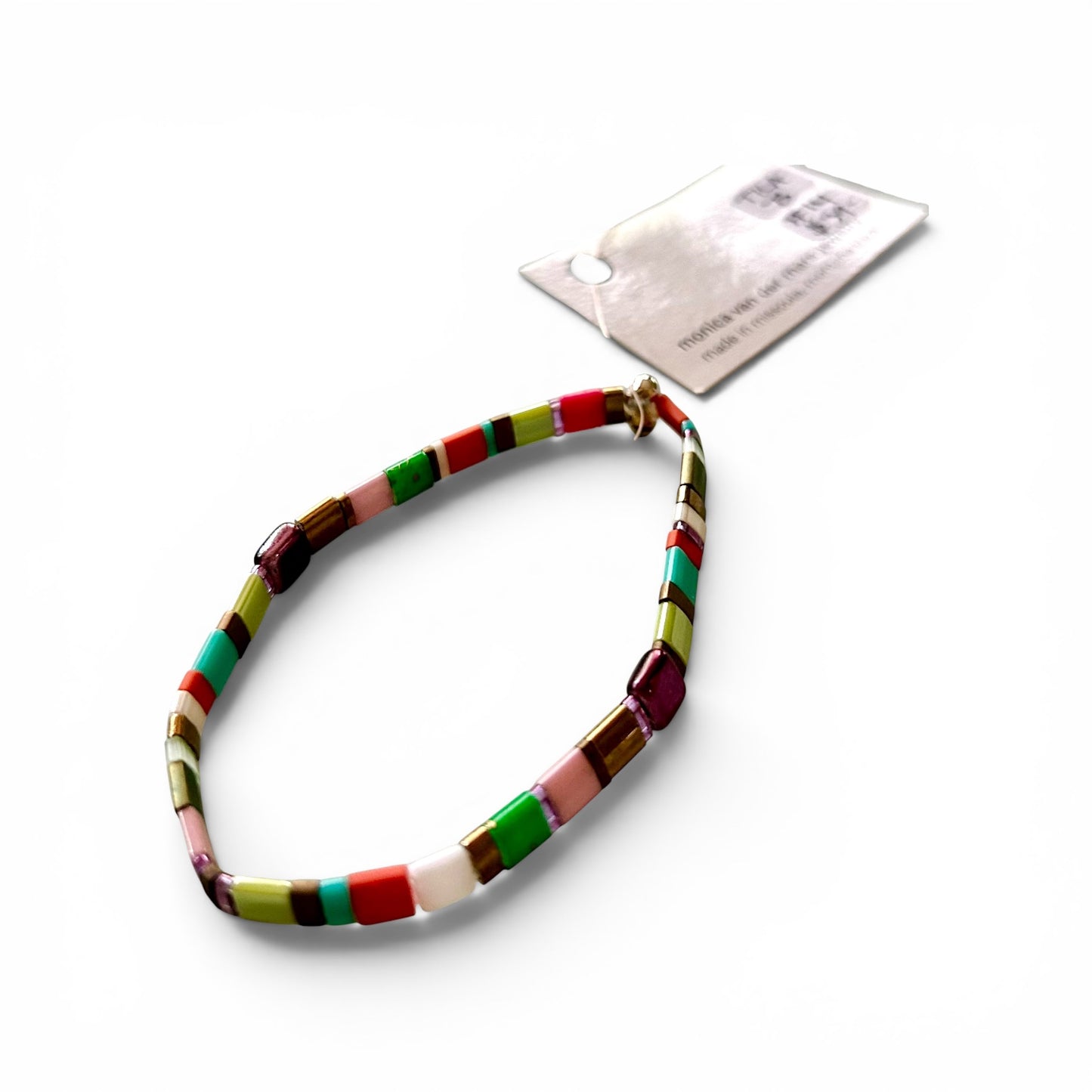 Japanese Glass Miyuki Tila Bead 6.5“ Stretch Bracelet