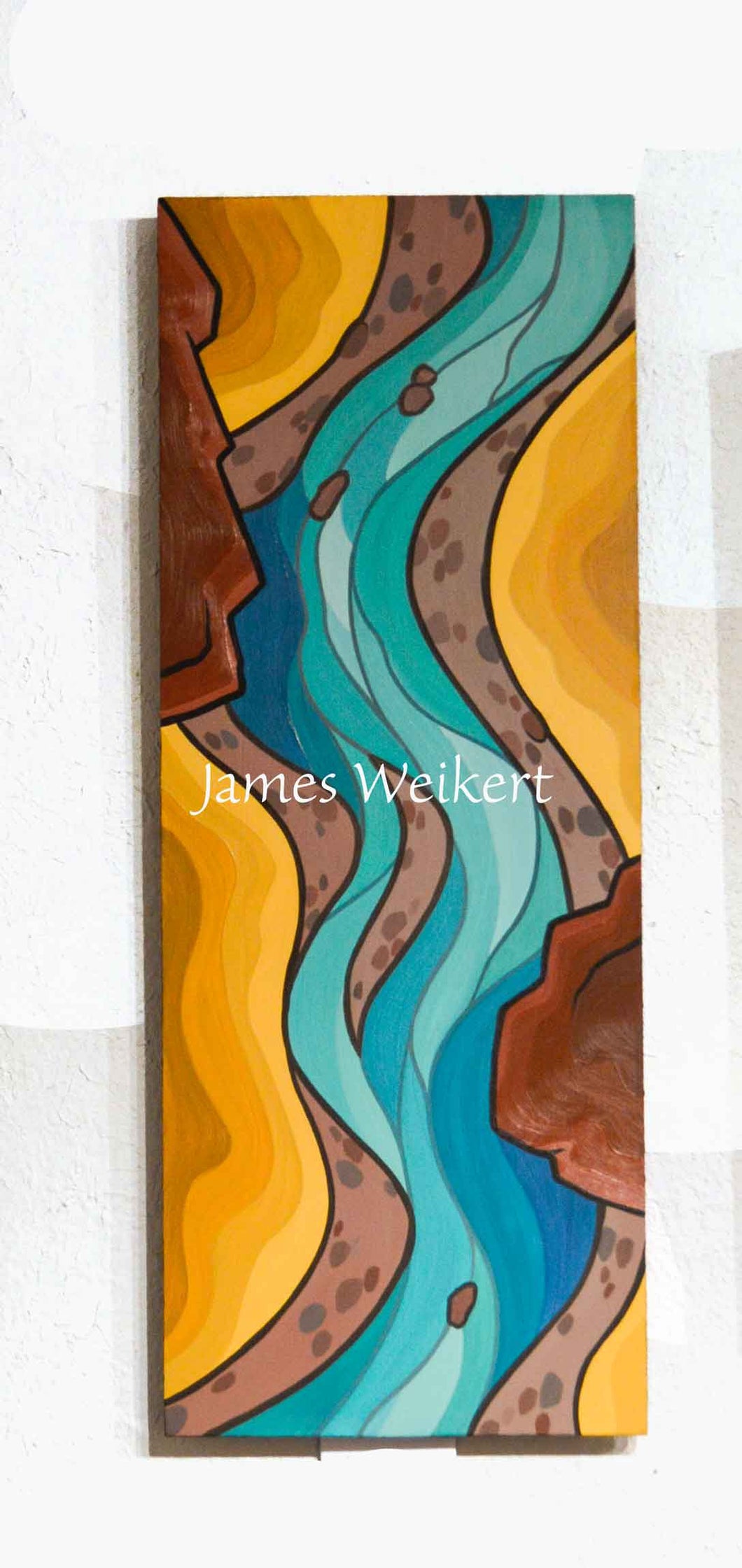 Original Oil on simple panel floating frame: James Weikert