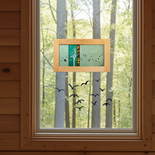 Load image into Gallery viewer, Large Window Hanging, Green with Birds, Kiki Renander #4