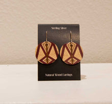 Load image into Gallery viewer, Wooden Inlay Earrings, Mark Bakula #115
