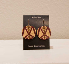 Load image into Gallery viewer, Wooden Inlay Earrings, Mark Bakula #115
