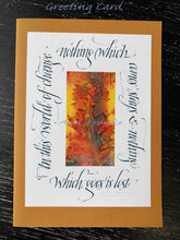 Load image into Gallery viewer, Greeting cards are bordered with varied colorful papers.  Cards are blank inside and come with an envelope and plastic slip