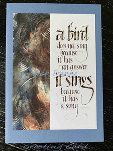 "A Bird Sings" Ann Franke