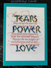 Load image into Gallery viewer, Greeting cards have beautiful varied colors on the border.  They are blank inside and come with a fitted envelope