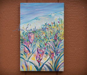 "Fields of Gold" 11"x17" Original Oil on birch frame