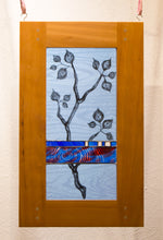 Load image into Gallery viewer, Large Window Hanging, Leaves with Blue and Red Band, Kiki #3