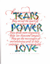 Load image into Gallery viewer, "Tears Power Love" Ann Franke
