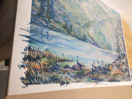 "After the Rain" 20"x30" Handpainted Giclee, Framed in Authentic Barnwood