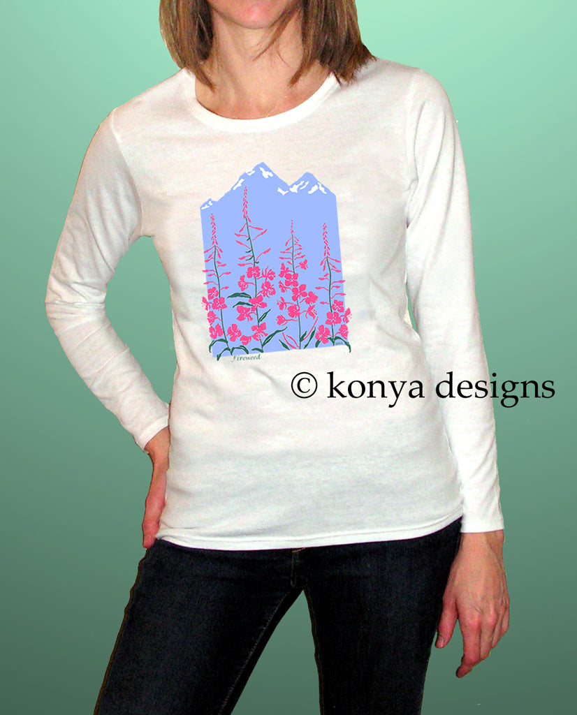 Lady's Fireweed Shirt (Short Sleeve and Long Sleeve)  Konya Designs