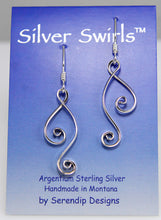 Load image into Gallery viewer, Shiny Silver Ketta Double Spiral Earrings, Intertwining Spiral Earrings, SE11 , Lois Linn Jewelry