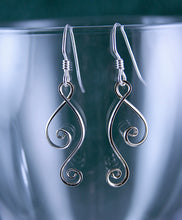 Load image into Gallery viewer, Shiny Silver Ketta Double Spiral Earrings, Intertwining Spiral Earrings, SE11 , Lois Linn Jewelry
