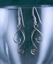 Load image into Gallery viewer, Shiny Silver Ketta Double Spiral Earrings, Intertwining Spiral Earrings, SE11 , Lois Linn Jewelry