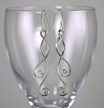 Load image into Gallery viewer, Long Silver Double Spiral Earrings, SE4, Lois Linn Jewelry