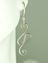 Load image into Gallery viewer, Shiny Silver Argentium Sterling Wave Earrings, SE53 , Lois Linn Jewelry