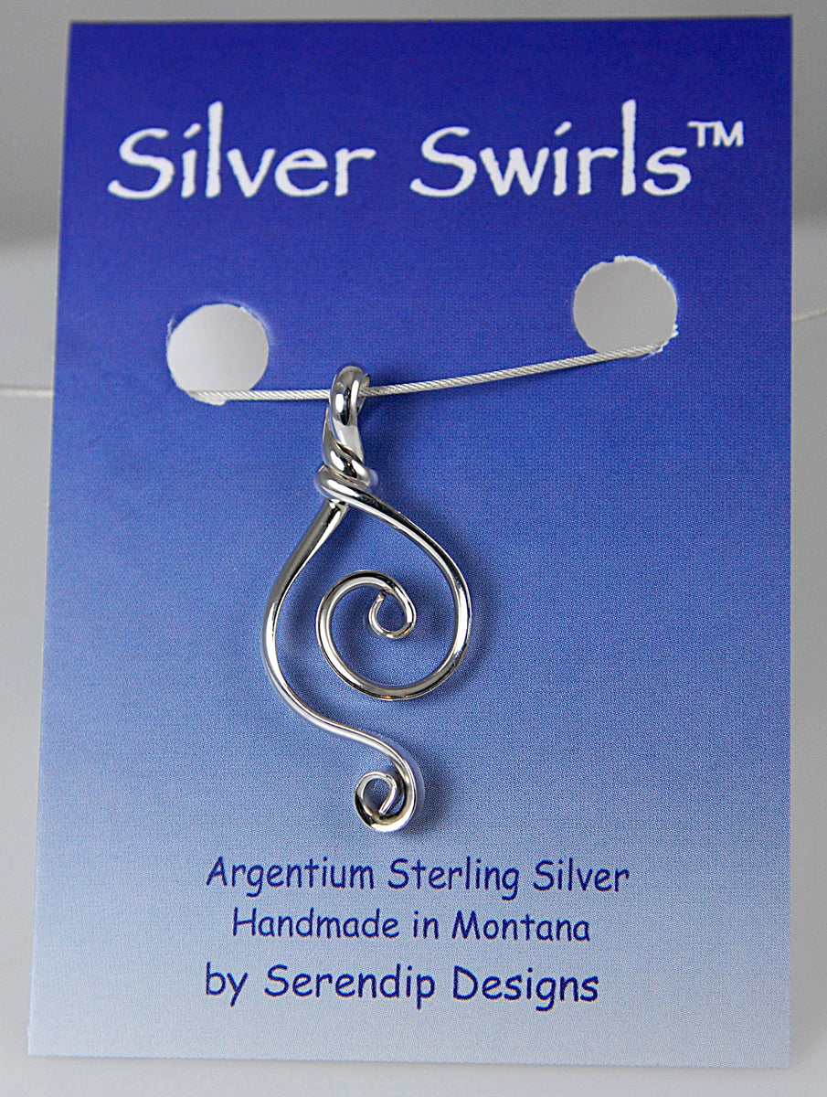Argentium Sterling Silver Double Spiral Pendant Lois Linn Jewelry