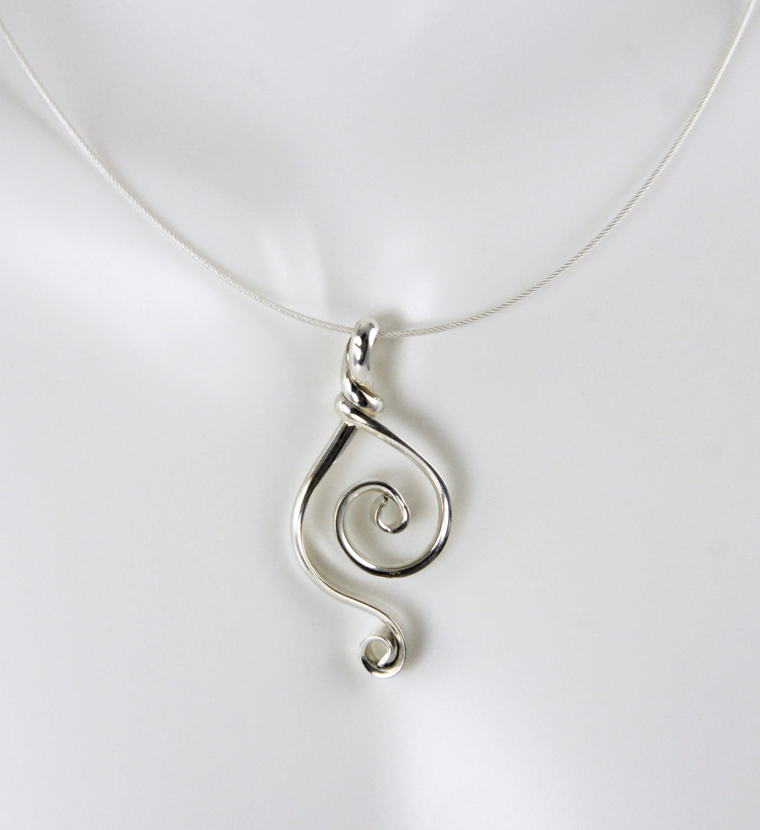 Argentium Sterling Silver Double Spiral Pendant Lois Linn Jewelry