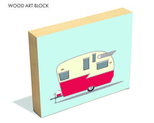 Load image into Gallery viewer, Shasta Airflight 1962 Wood Block Print, Annie Bailey