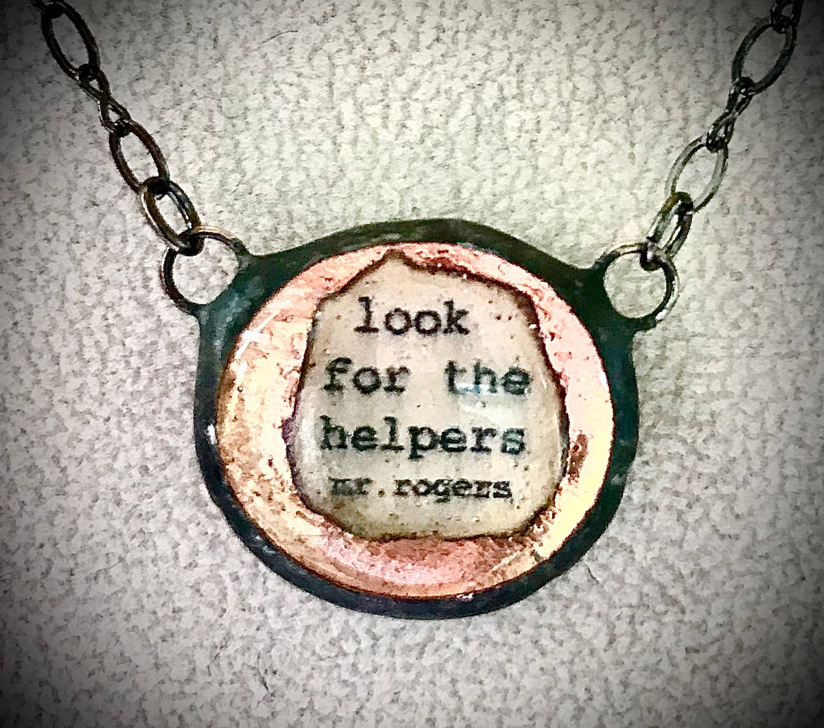 Look for the helpers Mr Rogers necklace Monica van der Mars – The