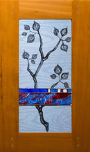 Load image into Gallery viewer, Large Window Hanging, Leaves with Blue and Red Band, Kiki  #3