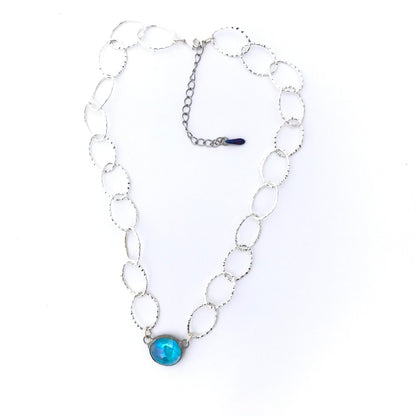 Stained Glass Pendant on 16" Oval Loop Chain