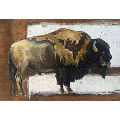 Bison - print on plywood panel