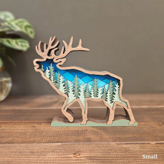 3D Layered Elk Art