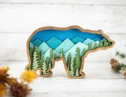 Small counter  Bear Ornament , Rising Joy Creations