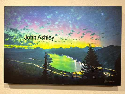 "Glacier Park Aurora" John Ashley Canvas Print 24"x16"