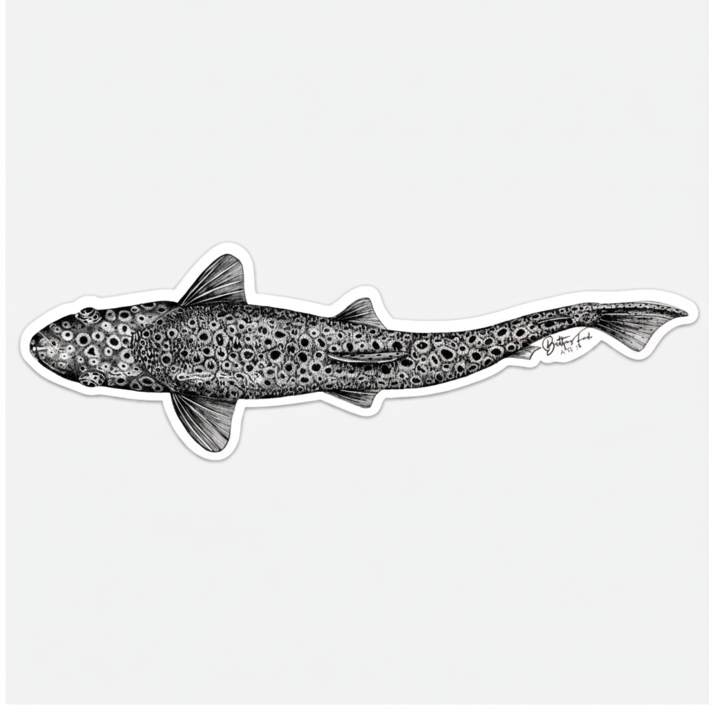 Large Vinyl Brown Trout Sticker