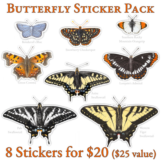 Butterfly Sticker Pack (set of 8)