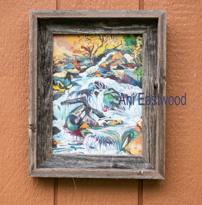 Special 9x12 Handpainted Canvas set of Barnwood Framed Giclees