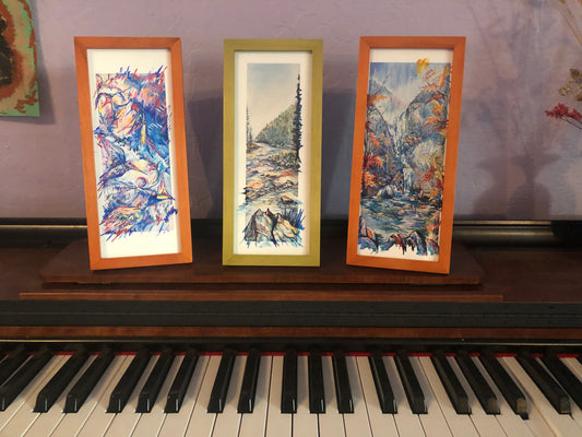 Small Hand Painted Framed Giclees 4x10s, Ani Eastwood
