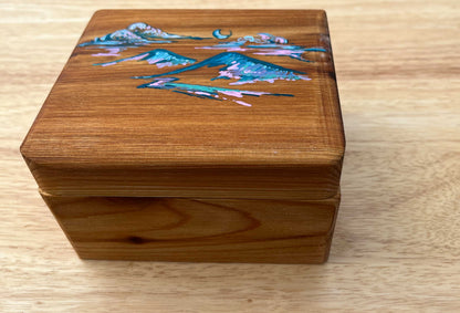 Handmade Cedar Jewelry Box, Mountain Night Sky, Ani Eastwood