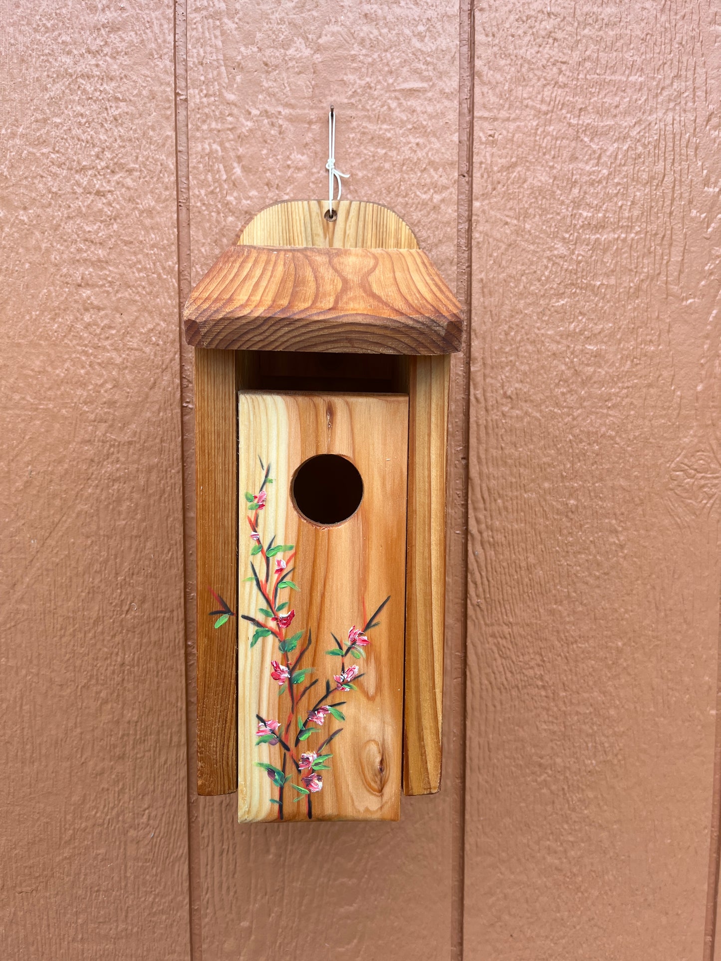 Handmade Cedar Bluebird Box, Branches Design
