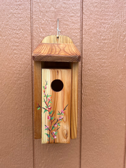 Handmade Cedar Bluebird Box, Branches Design