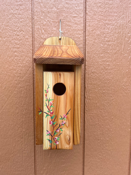 Handmade Cedar Bluebird Box, Branches Design