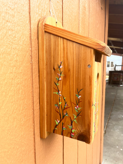 Handmade Cedar Bluebird Box, Branches Design