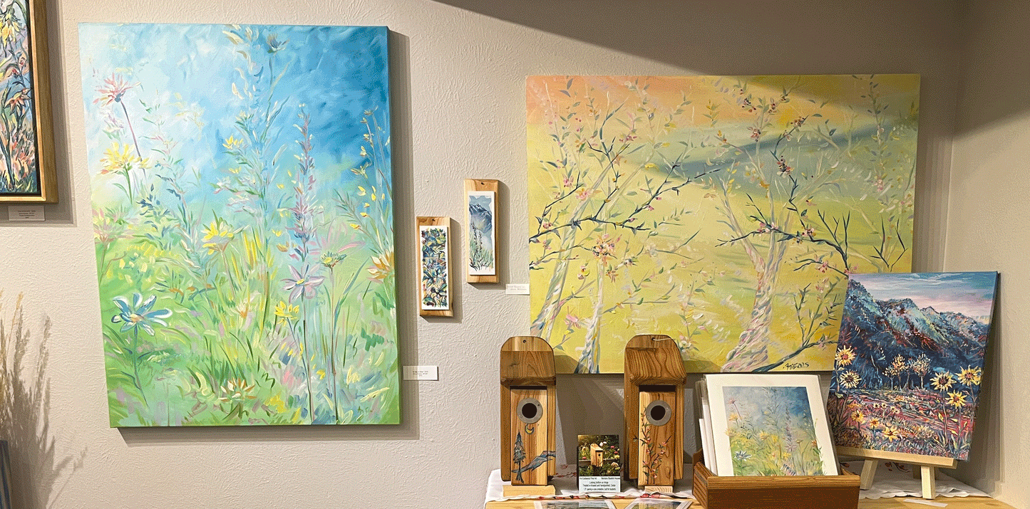 Special Small Handpainted Paper Giclees Mounted on Pine