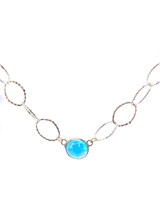 Stained Glass Pendant on 16" Oval Loop Chain