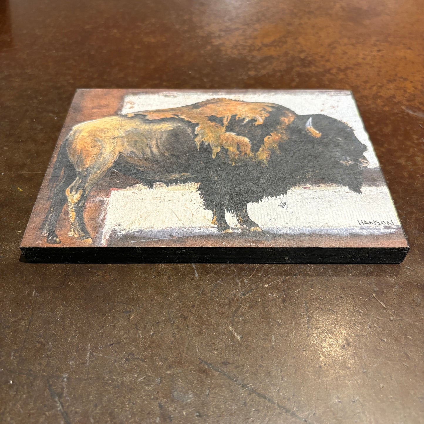 Bison - print on plywood panel