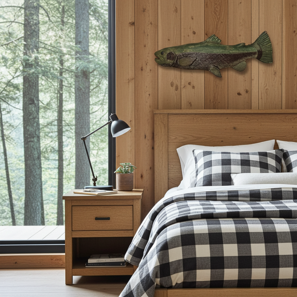 Big Sky Genie- Ceramic Fish Wall Hanging Raku Fired (indoor only)