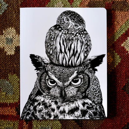 Owl Large Lay-Flat Blank Notebook