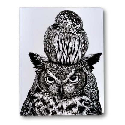 Owl Large Lay-Flat Blank Notebook