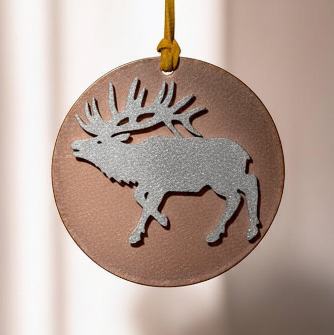 Round elk ornament by Dave Larson