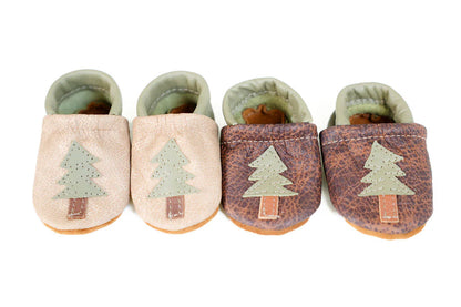 Sable Pine Fir Trees Leather Shoes - Size 4