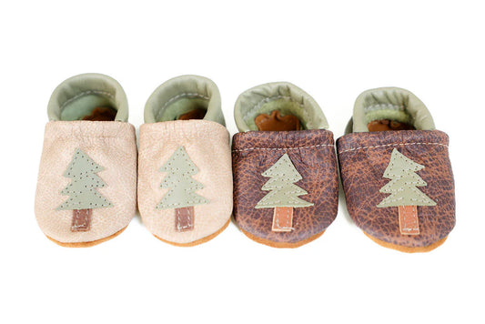 Sable Pine Fir Trees Leather Shoes - Size 4