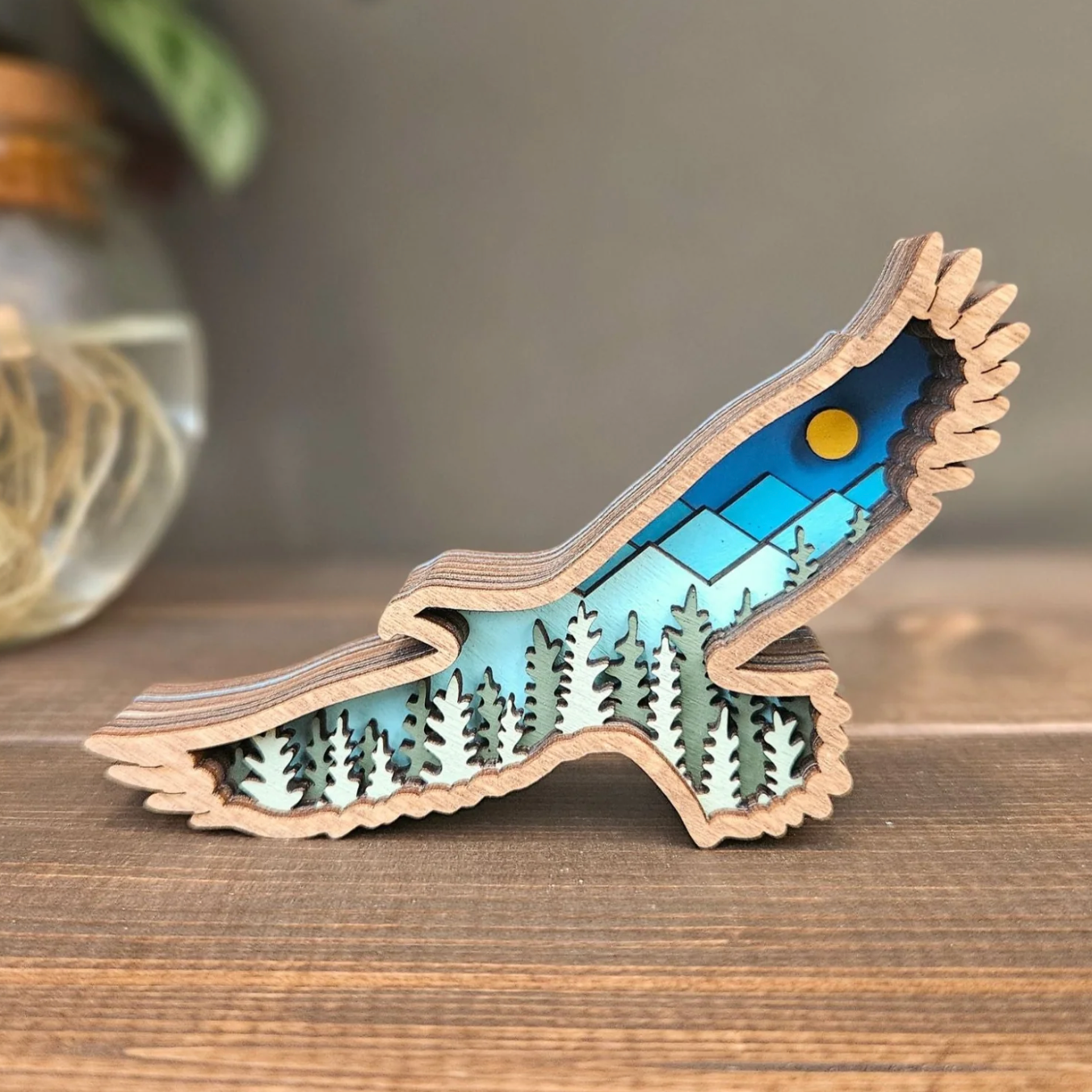 3D Layered Eagle Art