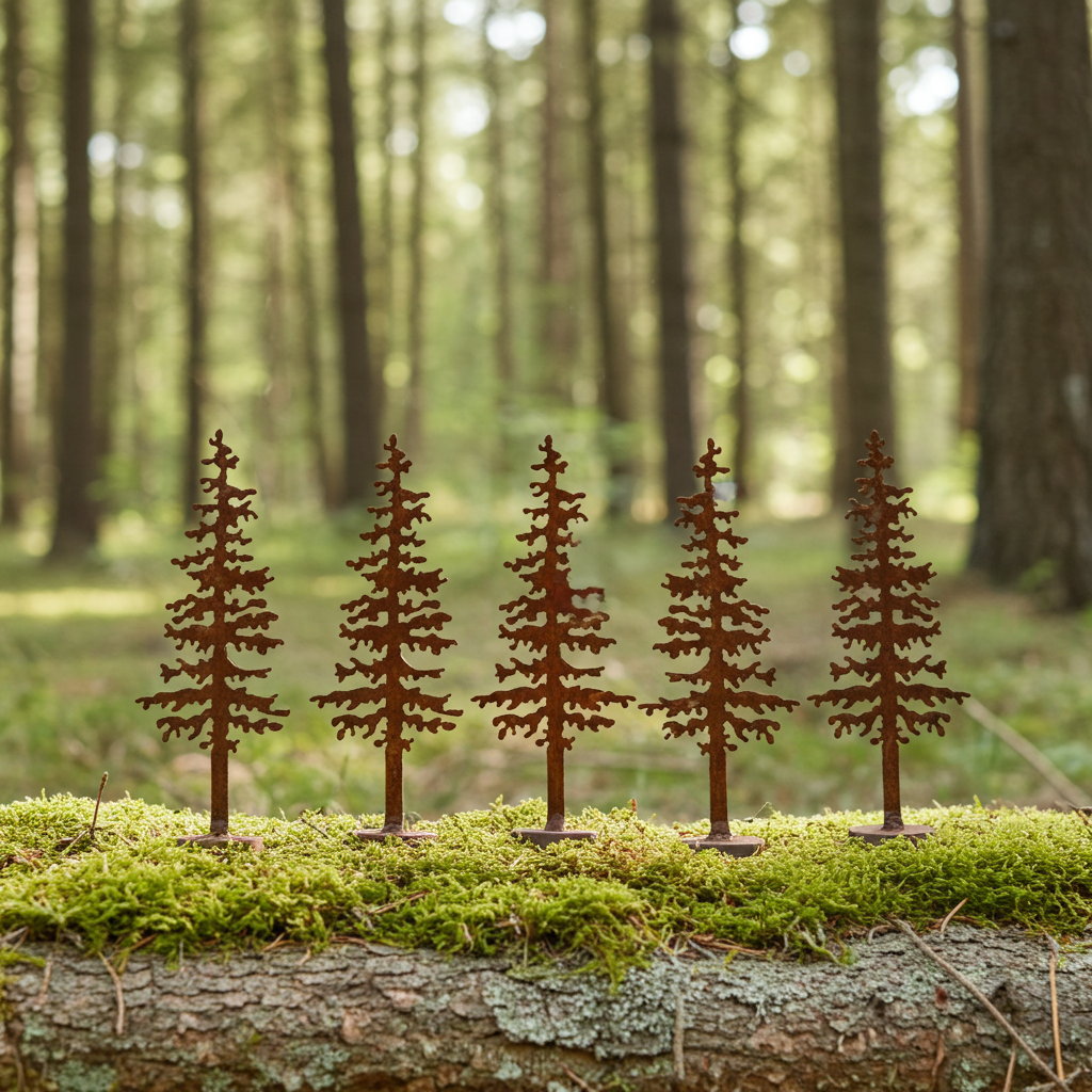 Metal Pine Tree sculpture