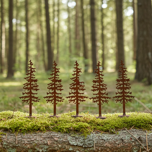 Metal Pine Tree sculpture
